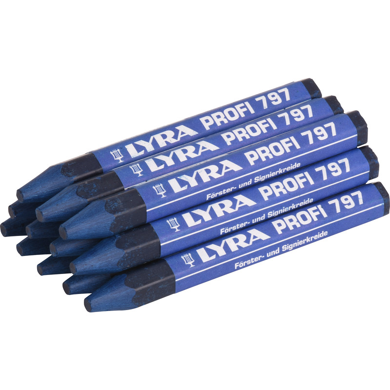 Boîte de 12 craies forestières à l'huile Lyra 797 Profi 120 x 12 mm bleues LYRA 4870051