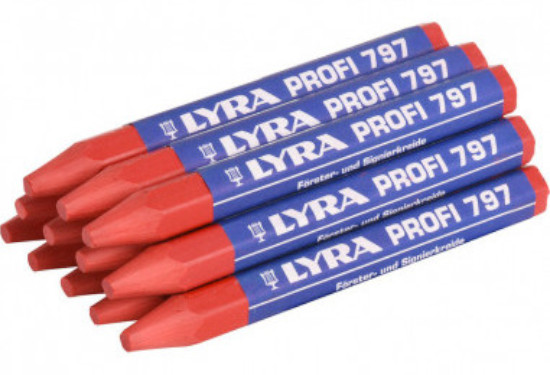 Boîte de 12 craies forestières à l'huile Lyra 797 Profi 120 x 12 rouges mm LYRA L4870017
