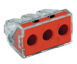 Boîte de 50 bornes de connexion automatiques transparentes 3 fils (2,5 - 6 mm²) WAGO 773-173