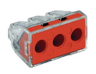 Boîte de 50 bornes de connexion automatiques transparentes 3 fils (2,5 - 6 mm²) WAGO 773-173