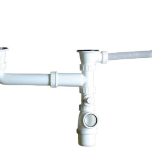 Bonde avec tubulure pour évier 2 cuves D70 avec prise mâle FRANKE 265915