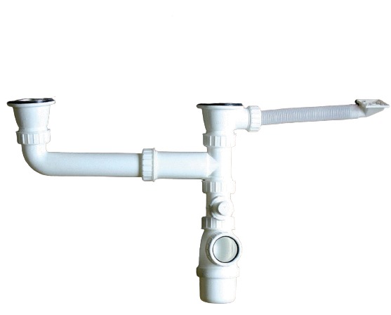 Bonde avec tubulure pour évier 2 cuves D70 avec prise mâle FRANKE 265915
