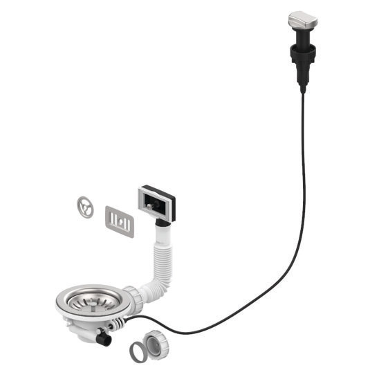 Bonde de vidage automatique D90 mm pour évier simple cuve VALENTIN 00 435500 000 00
