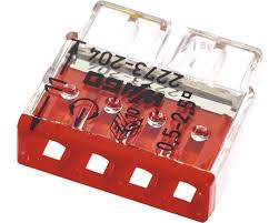 Borne pour boîtes de dérivation COMPACT avec boîtier transparent 4 conducteurs boîte de 100 WAGO 2273-204