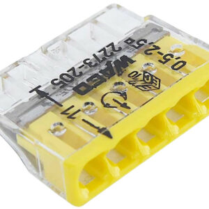 Borne pour boîtes de dérivation COMPACT avec boîtier transparent 5 conducteurs boîte de 100 WAGO 2273-205