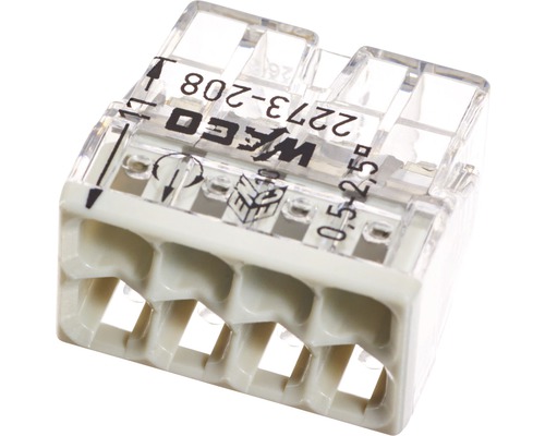 Borne pour boîtes de dérivation COMPACT avec boîtier transparent 8 conducteurs boîte de 50 WAGO 2273-208