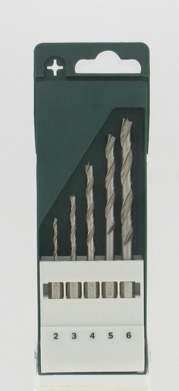 Coffret de 5 forets bois BOSCH, Diam.2-3-4-5-6 mm