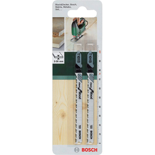 Lot de 2 lames coupe fine et nette BOSCH T101b pour lambris, bois et pvc
