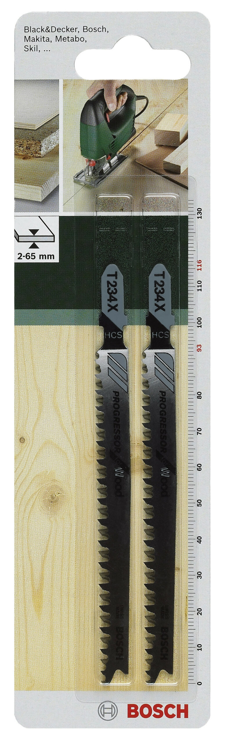 Lot de 2 lames coupe fine et nette BOSCH T234x pour bois massifs