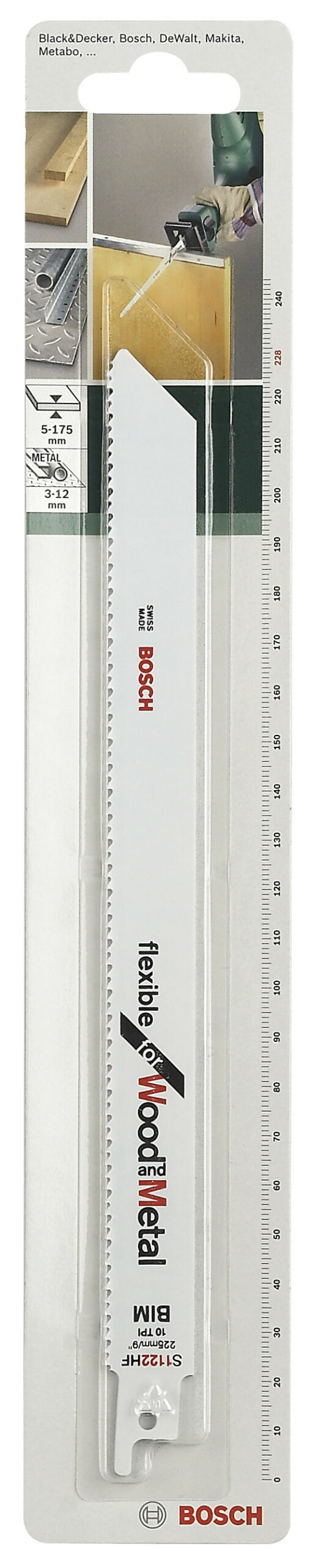 Lot de 2 lames coupe multimatériau BOSCH S1122hf pour scie sabre ou égoïne