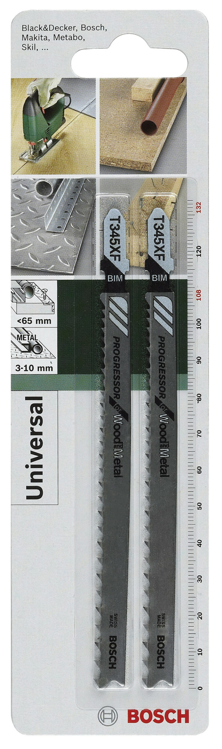 Lot de 2 lames coupe multiusage BOSCH T345xf pour bois et clous