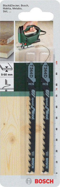 Lot de 2 lames coupe rapide et grossière BOSCH T244d pour bois aggloméré