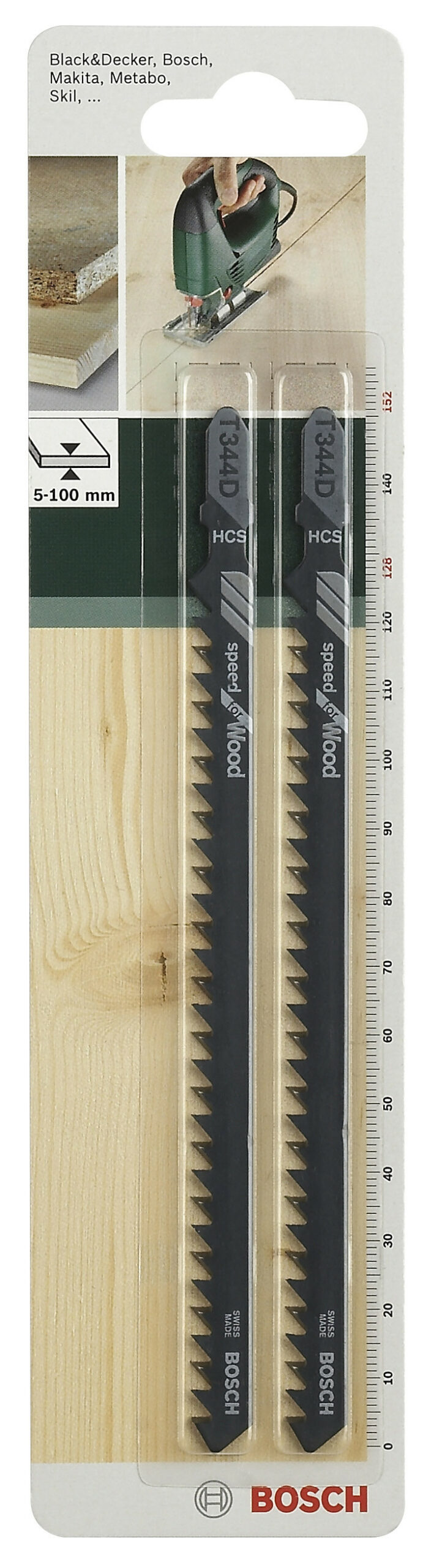 Lot de 2 lames coupe rapide et grossière BOSCH T344d pour scie sauteuse