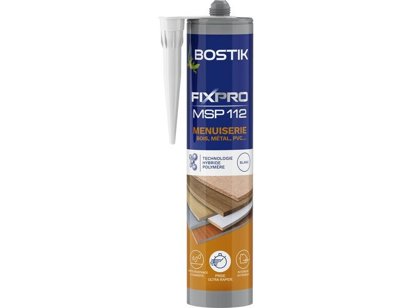 Colle joint int/ext polymere bostik fixpro msp112 menuiserie c290ml