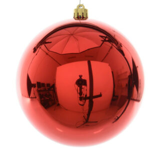 Boule Noel polystyrene d20cm rouge brillant unite