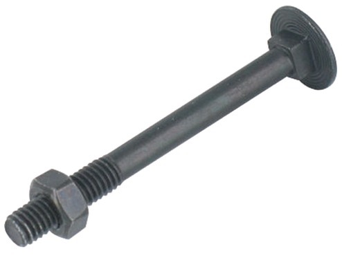 Boulon pour bois tête ronde à collet carré acier zingué noir 7X45 boîte de 200 ULTIMA 5037045
