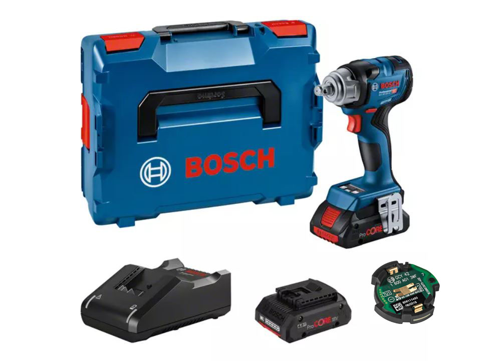 Boulonneuse à choc 18 V GDS 18V-330 HC + 2 batteries 4 Ah + chargeur + L-BOXX BOSCH 06019L5002
