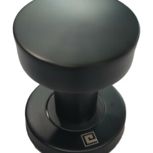 Bouton de porte rond plat BP01 JADE diamètre 52 mm noir PVD HERACLES B-INOX-BP01N