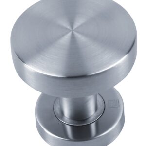 Bouton de porte rond plat BP04 JADE diamètre 70 mm inox brossé HERACLES B-INOX-BP04