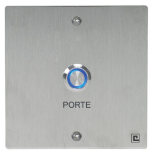Bouton poussoir NO/NF sur plaque inox 80 x 80 mm avec 2 vis anti-vandales HERACLES PL80NFL