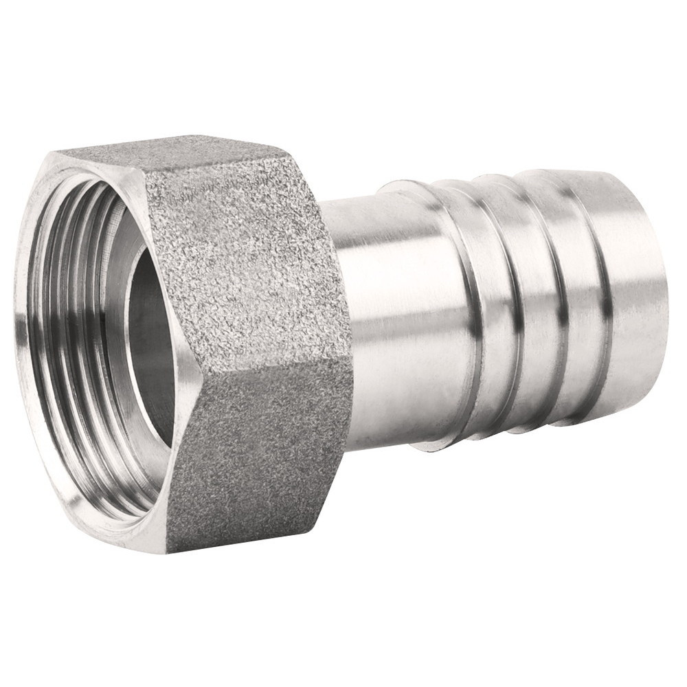 Embout inox 316L femelle 20x27 à écrou mobile, pour tuyau Ø19, Ø crans 20,5 ACS