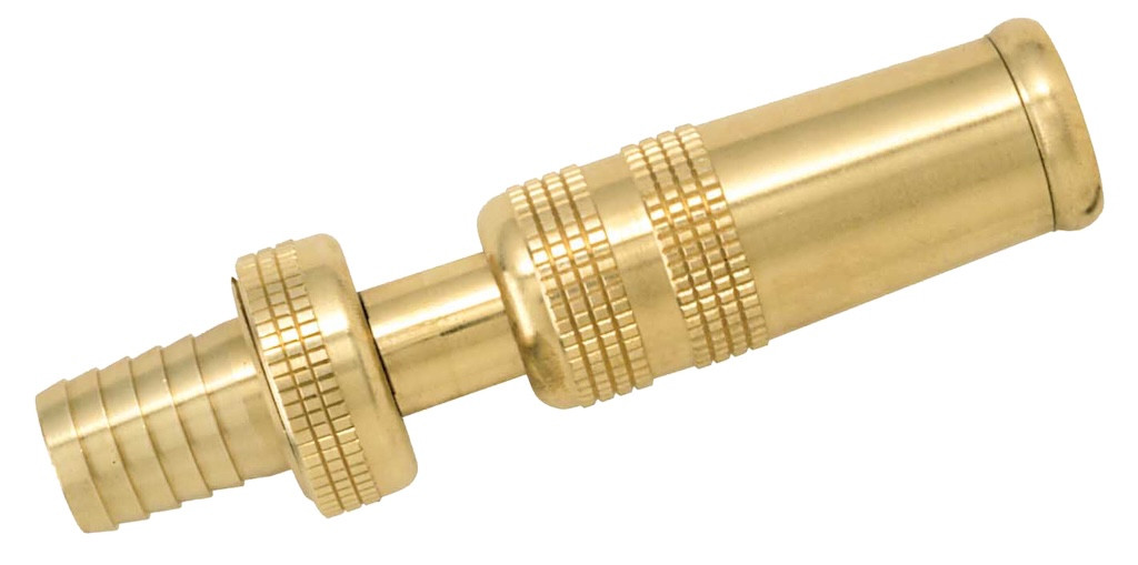 Lance gros débit F20x27 en laiton - raccord cannelé D19 avec jet réglable