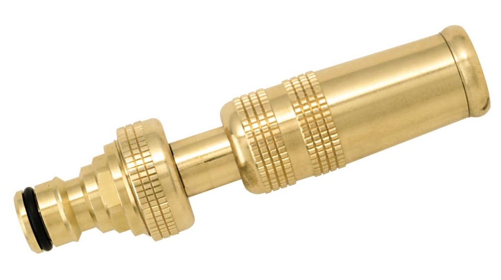 Lance gros débit F20x27 en laiton - raccord rapide mâle avec jet réglable