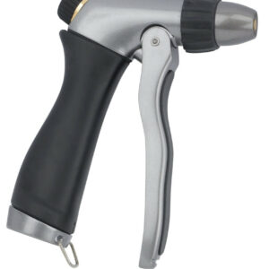 Pistolet d’arrosage métal brossé - régulateur de débit avec gâchette avant