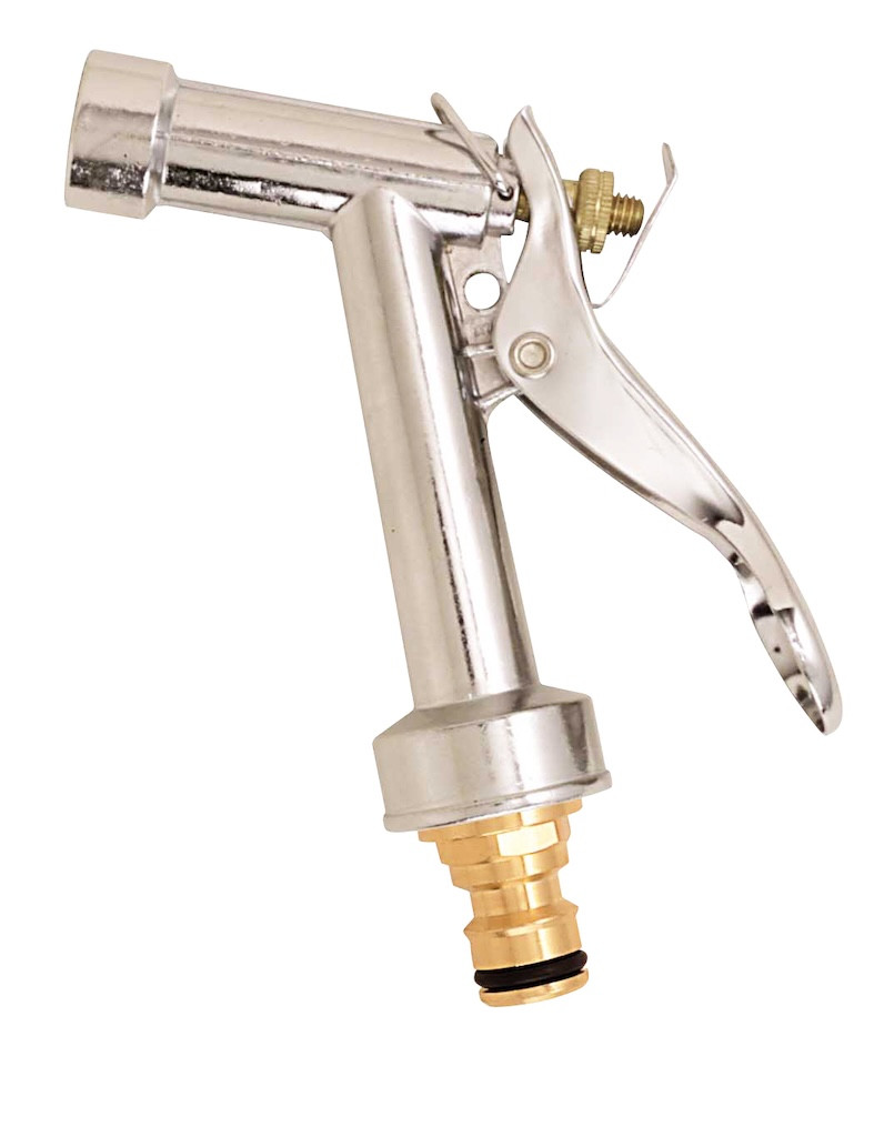 Pistolet d’arrosage standard Boutté petit modèle - métal chromé avec raccord rapide laiton