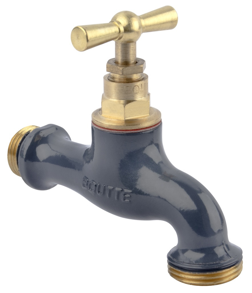 Robinet d’arrosage Boutté bicolore ardoise - entrée 15 x 21 et nez 20 x 27