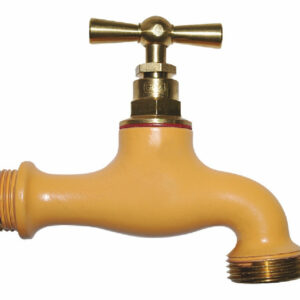 Robinet d’arrosage Boutté en laiton ocre - entrée mâle 15 x 21 et sortie mâle 20 x 27