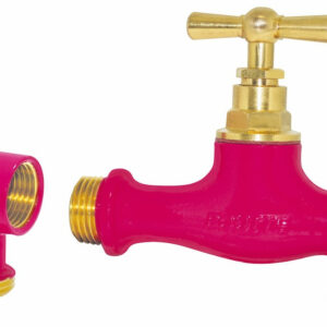 Robinet d’arrosage Boutté en laiton rose - entrée mâle 15 x 21 et sortie mâle 20 x 27