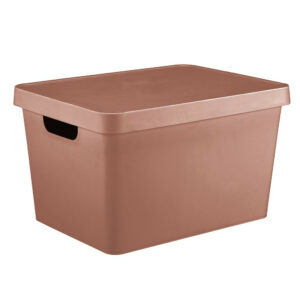 Boîte déco terracotta, 17L, H.21.8 x l.27.7 x P.37 cm