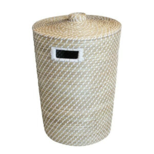 Panier à linge fibre végétale Phuket, naturel, 40 x 52 x 40 cm