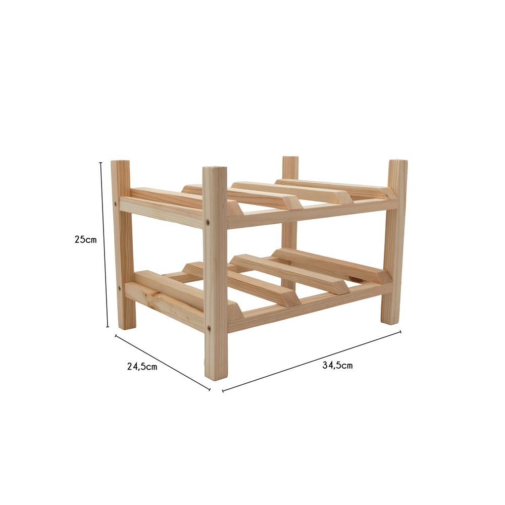 Range bouteilles pin massif IKO pour 6 bouteilles