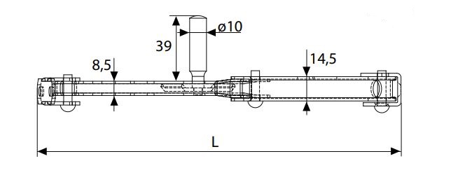 Bras de projection pour persienne longueur 500 mm gauche TORBEL B0360616