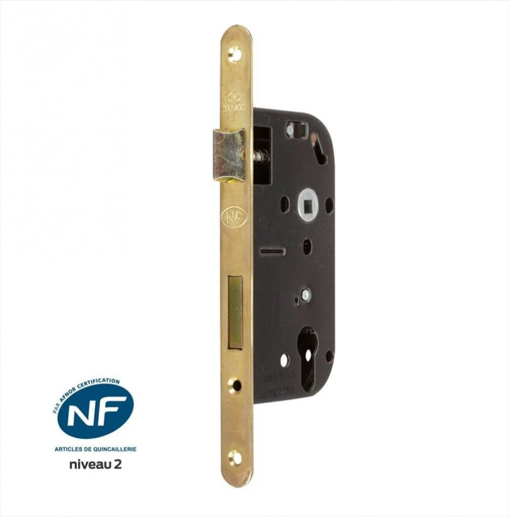 Serrure encastrée BRICARD certifiée NF, pour cylindre, axe 50 mm