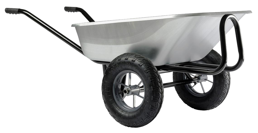 Brouette EXPERT TWIN Premium galva à roues gonflées 150 l HAEMMERLIN 306015201
