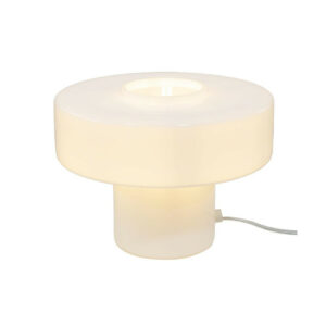 Lampe Foza, verre, blanc, H.19 cm, E27