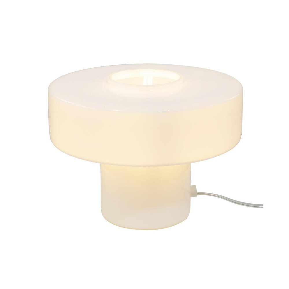Lampe Foza, verre, blanc, H.19 cm, E27