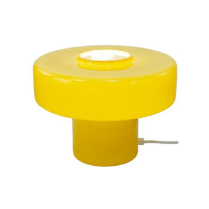 Lampe Foza, verre, jaune, H.19 cm, E27