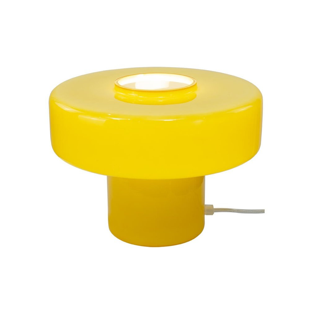 Lampe Foza, verre, jaune, H.19 cm, E27