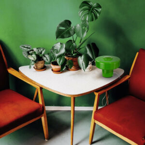 Lampe Foza, verre, vert, H.19 cm, E27