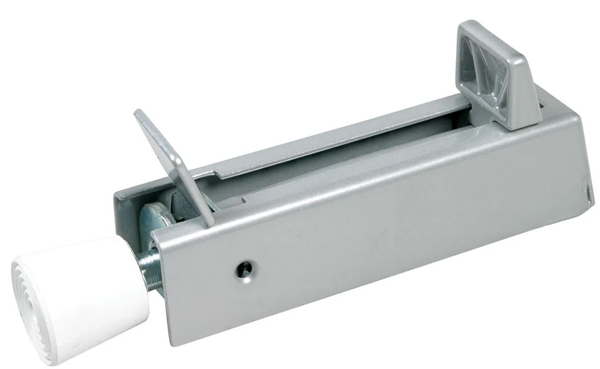 Cale-porte à pédale pour porte lourde 60 kg verni argent IBFM 235
