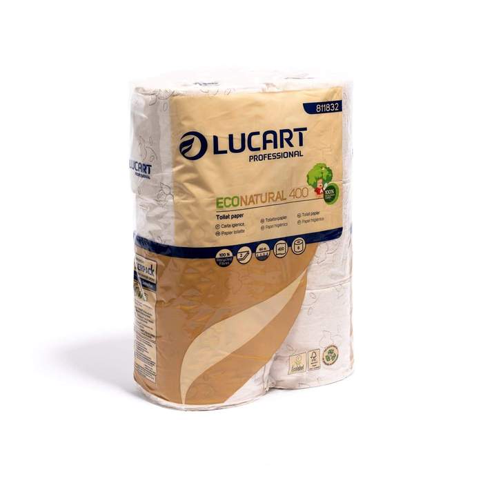 Carton de 30 rouleaux de papier hygiénique ECONATURAL à 3 plis 250 feuilles 18 m 629182