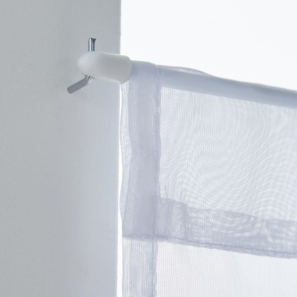 2 barres Rondes Diam. 7 mm blanc brillant 30/50 cm acier