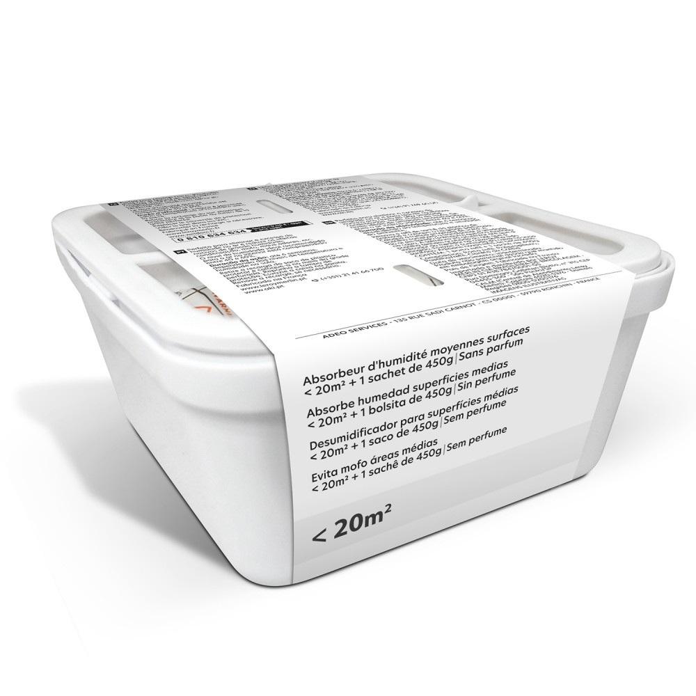 Absorbeur d'humidité et recharge sac, 20 m²