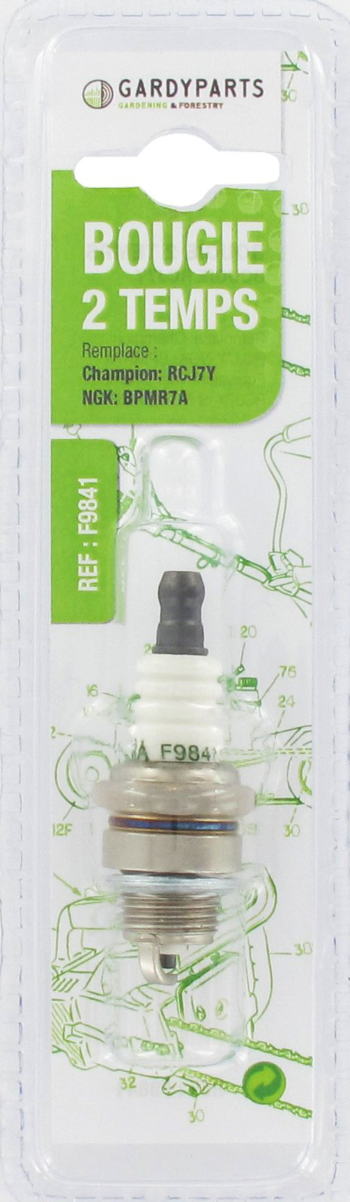 Bougie d'allumage adaptable sous coque remplace RCJ7Y - CAR7Y, NGK: BPMR7A