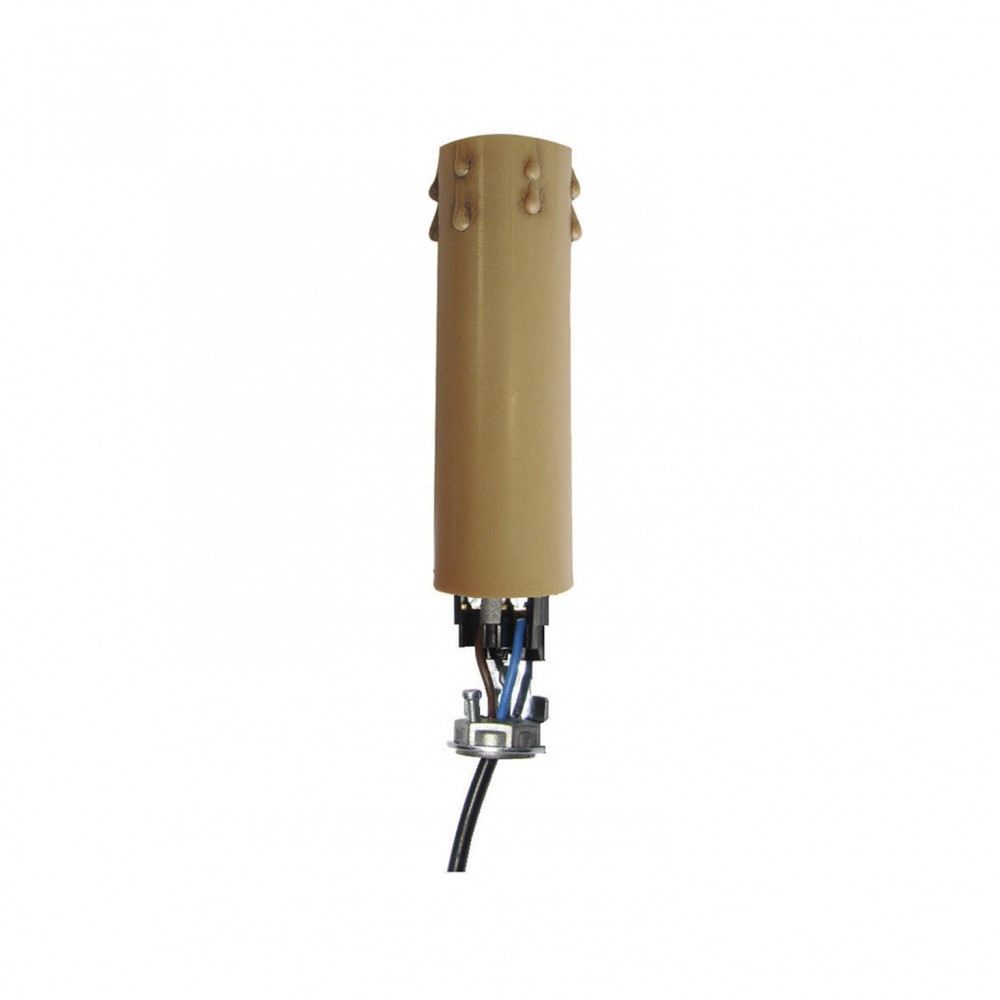 Bougie équipée E14 TIBELEC, plastique, beige 60 W