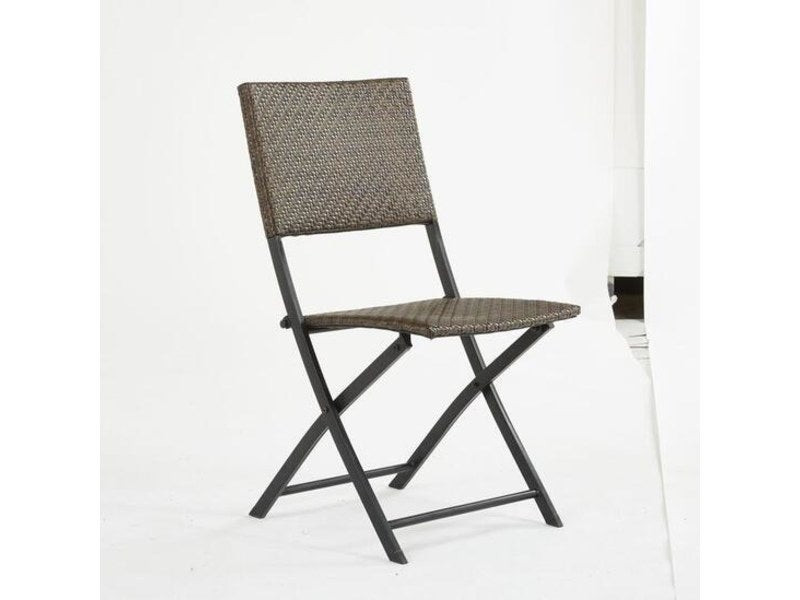 Chaise De Jardin En Acier Bistro Zena Brun